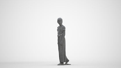 3D people model girl casual kids, scanned human for 3ds Max rendering, three-quarter front view render
