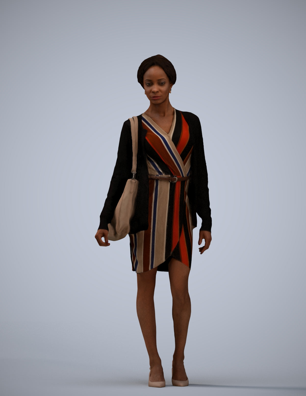 realistic 3D people woman casual walking, render-ready for V-Ray and Corona, FBX OBJ