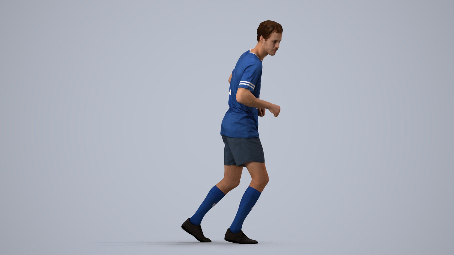 realistic 3D man sport, scanned archviz people for Blender and 3ds Max, side view render