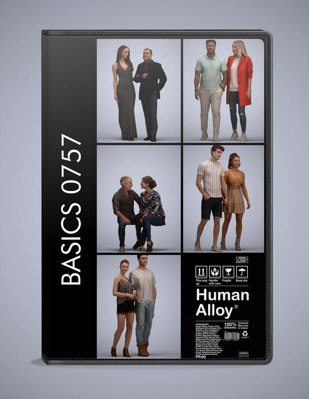 3D people models couple bundle, 5 scanned humans for 3ds Max rendering