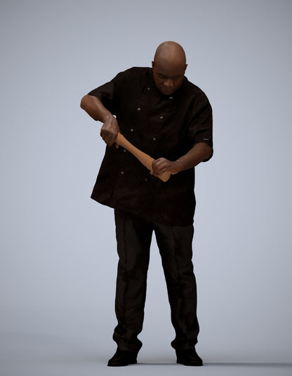 photogrammetry 3D man hospitality, realistic human model archviz FBX