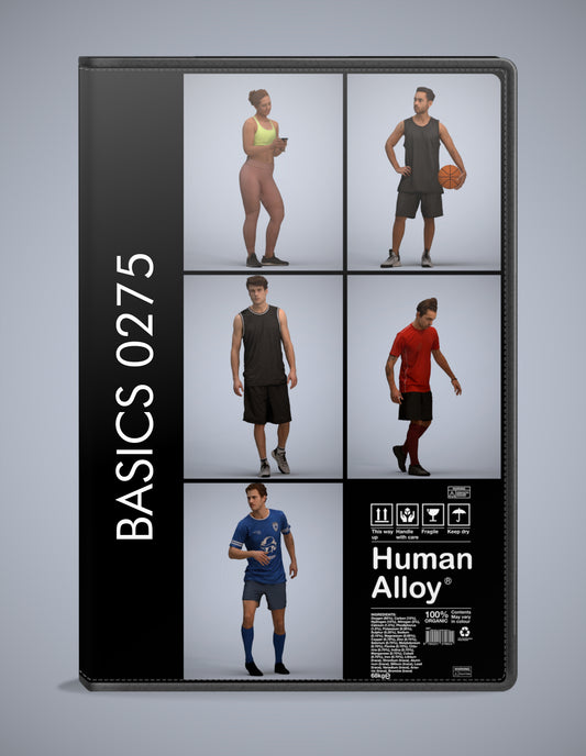 realistic 3D humans sport pack, 5 archviz people FBX OBJ for Blender
