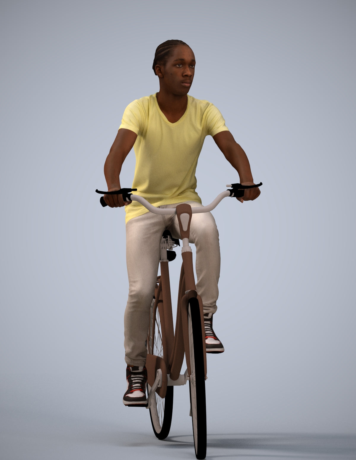 realistic 3D boy casual cycling, scanned archviz people for Blender and 3ds Max
