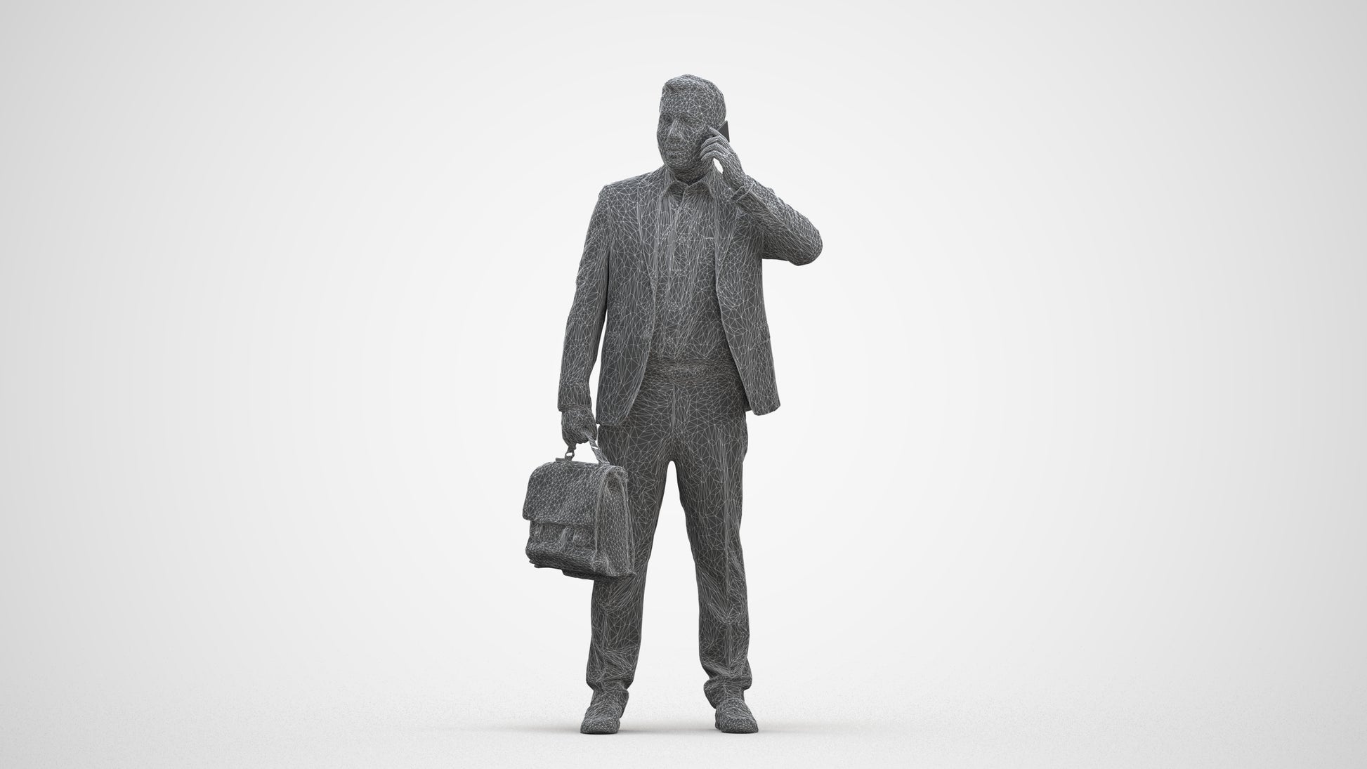photogrammetry 3D man business, realistic human model archviz FBX, three-quarter front view render