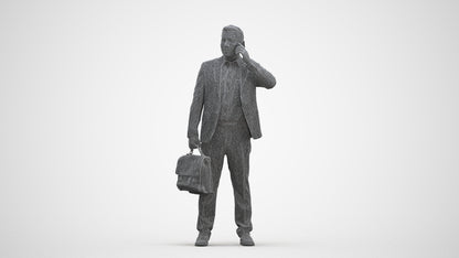 photogrammetry 3D man business, realistic human model archviz FBX, three-quarter front view render