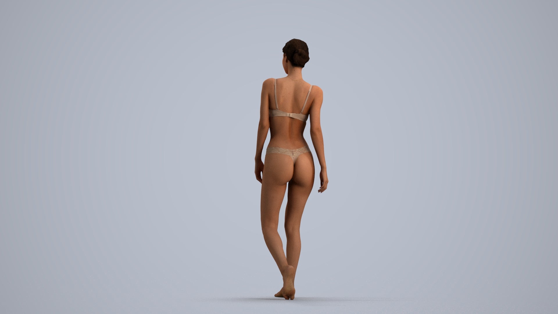 3D scanned woman mix, photorealistic archviz people for Enscape and SketchUp, front view render