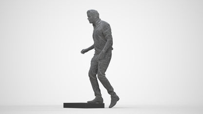 realistic 3D human man casual standing, archviz people FBX OBJ for Blender, wireframe back view
