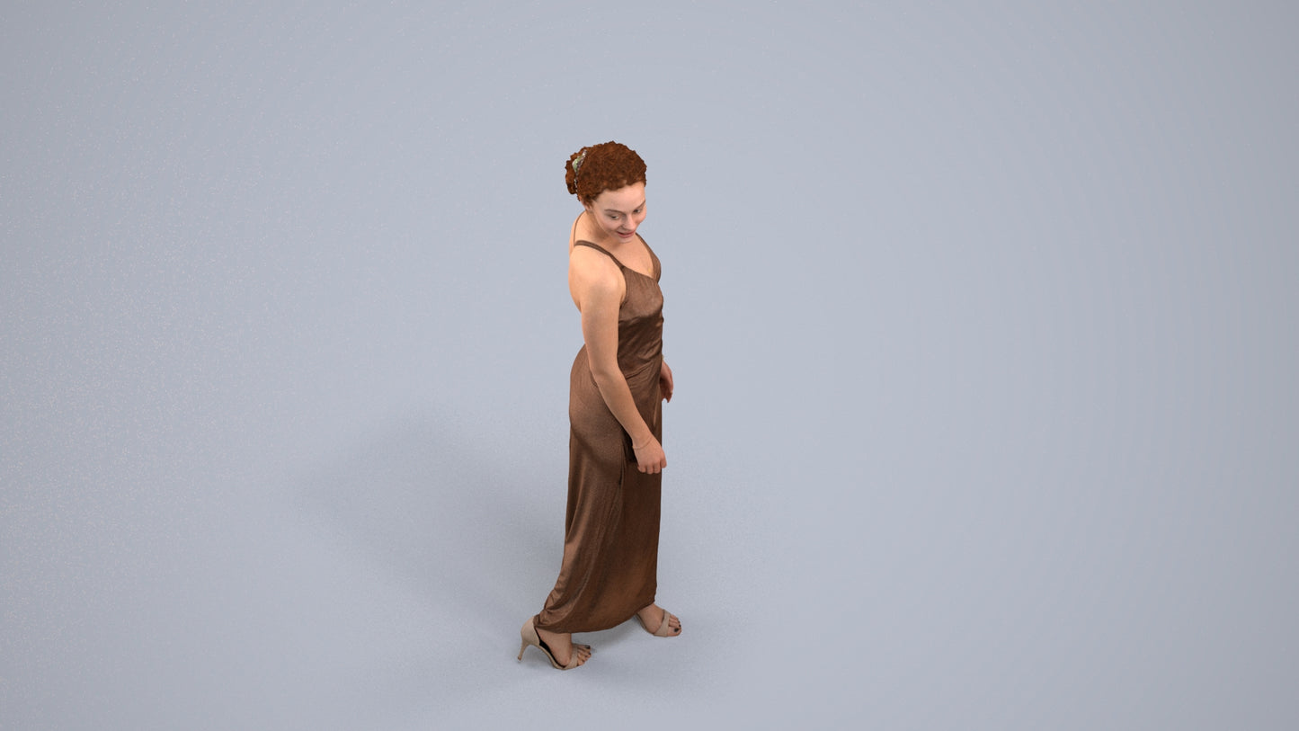 3D people model woman formal formalaffairs, scanned human for 3ds Max rendering, back view render