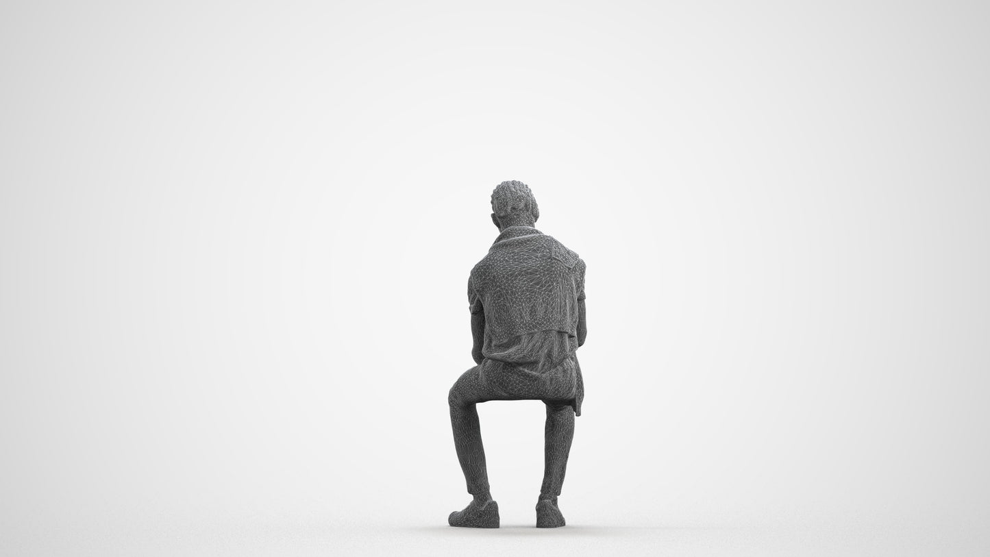 3D people model boy kids, scanned human for 3ds Max rendering, wireframe front view