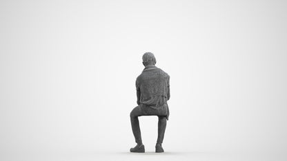 3D people model boy kids, scanned human for 3ds Max rendering, wireframe front view