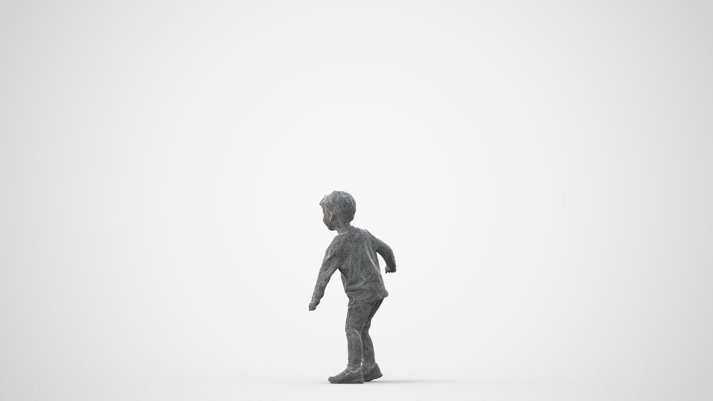 photogrammetry 3D boy casual kids, realistic human model archviz FBX, square thumbnail
