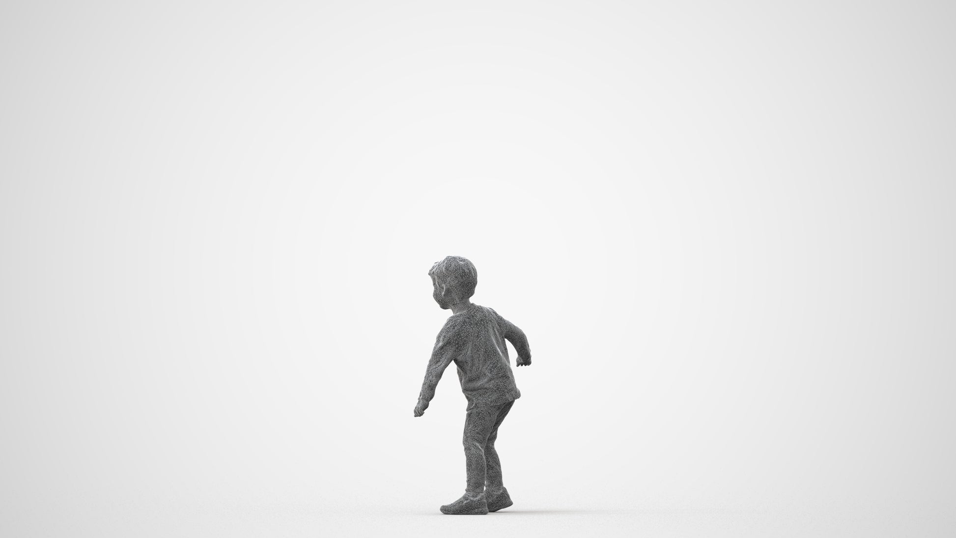 photogrammetry 3D boy casual kids, realistic human model archviz FBX, square thumbnail