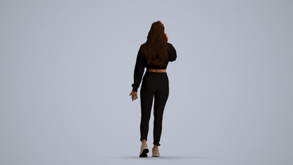 scanned 3D woman sport, photogrammetry people for Enscape and V-Ray, front view render
