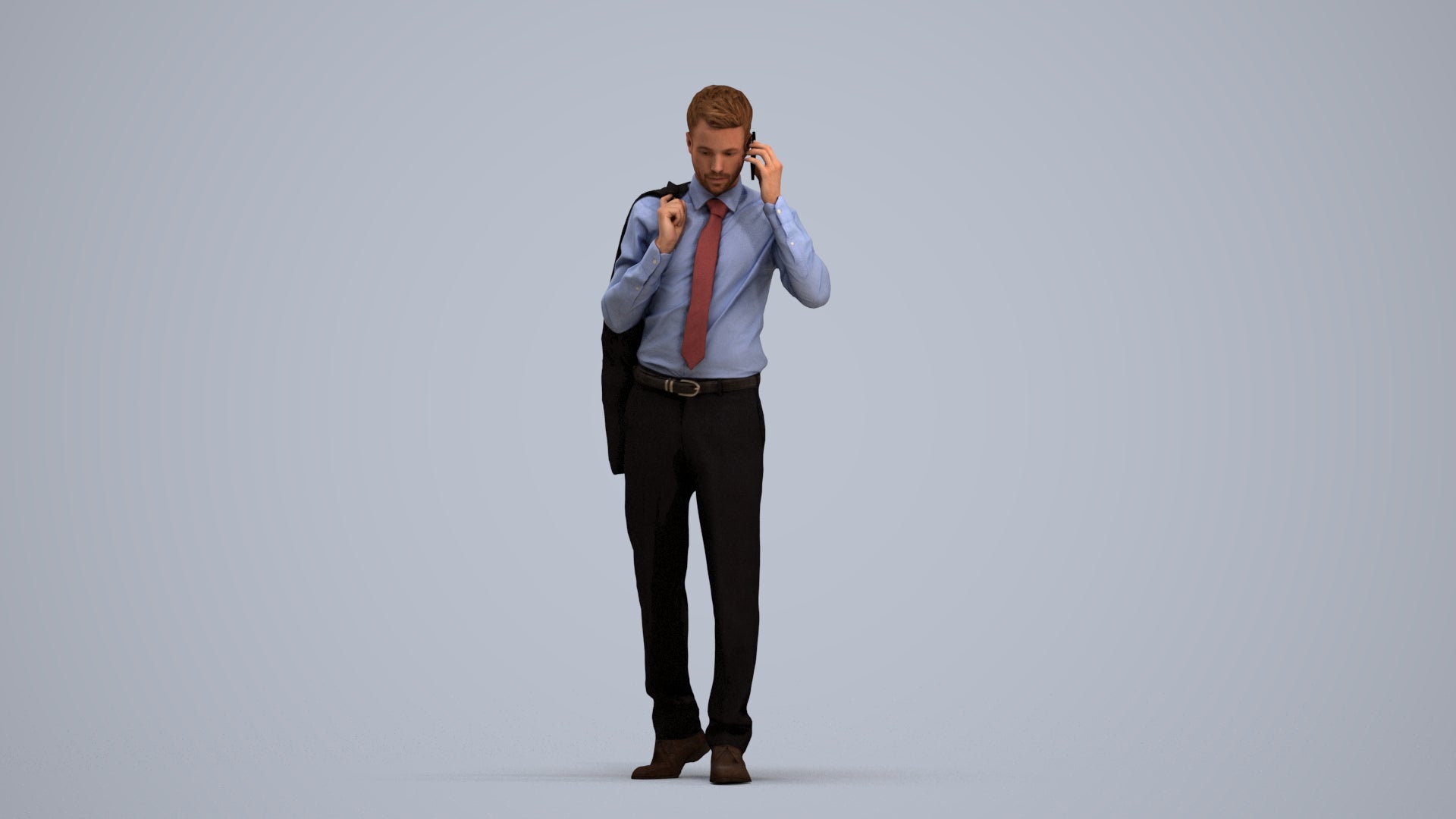 realistic 3D man business, scanned archviz people for Blender and 3ds Max, standing pose render
