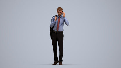 realistic 3D man business, scanned archviz people for Blender and 3ds Max, standing pose render
