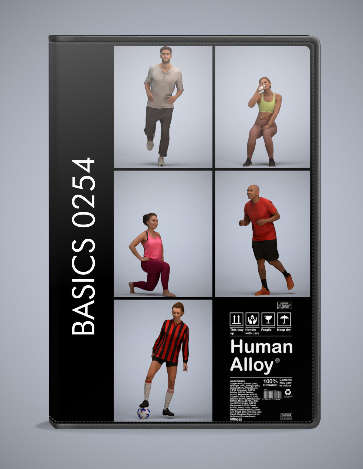 realistic 3D people sport set, 5 render-ready models for V-Ray and Corona