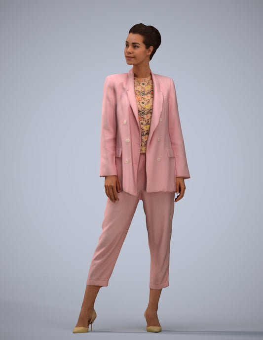 realistic 3D people woman business standing, render-ready for V-Ray and Corona, FBX OBJ