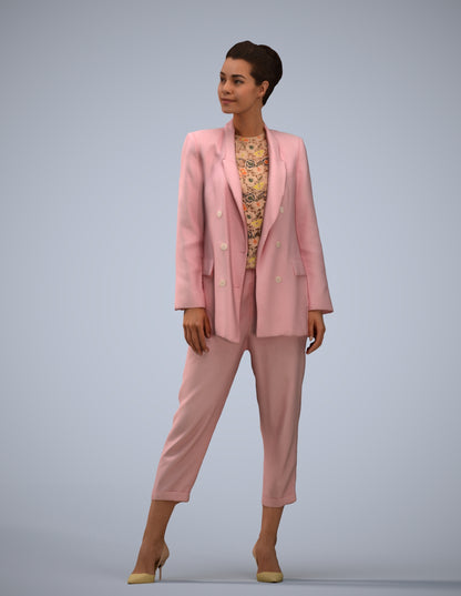 realistic 3D people woman business standing, render-ready for V-Ray and Corona, FBX OBJ