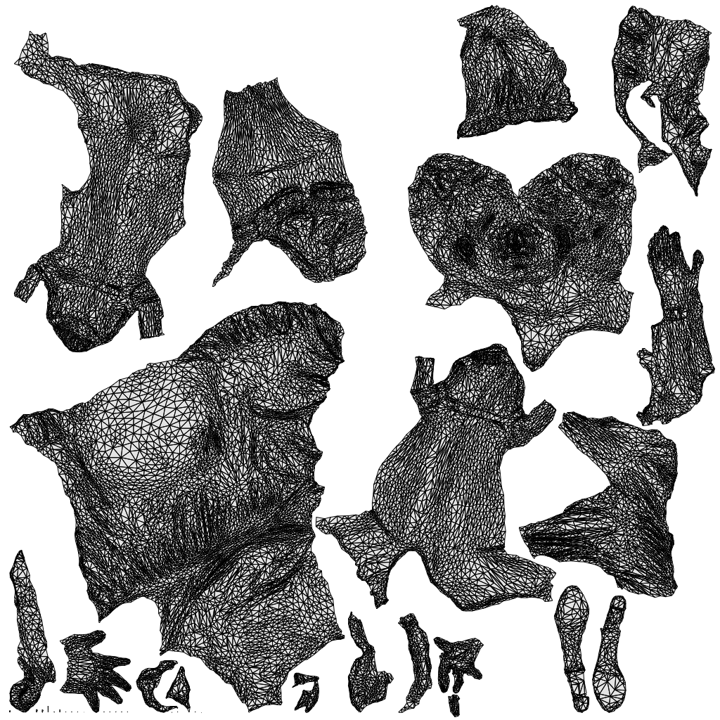 3D people model woman casual sitting, scanned human for 3ds Max rendering, wireframe top-down view
