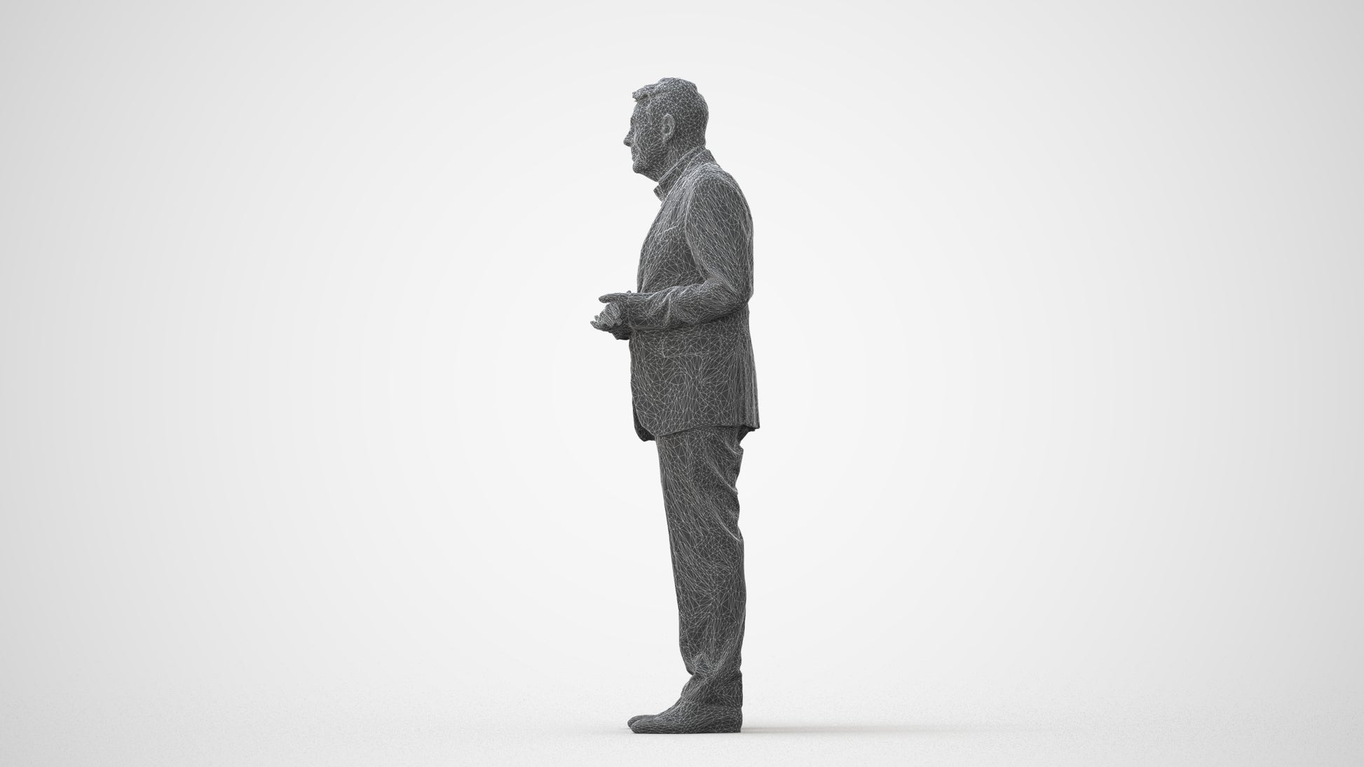 scanned 3D senior man business, photogrammetry people for Enscape and V-Ray, square thumbnail