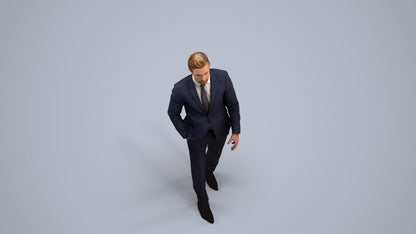 scanned 3D man business, photogrammetry people for Enscape and V-Ray, back view render