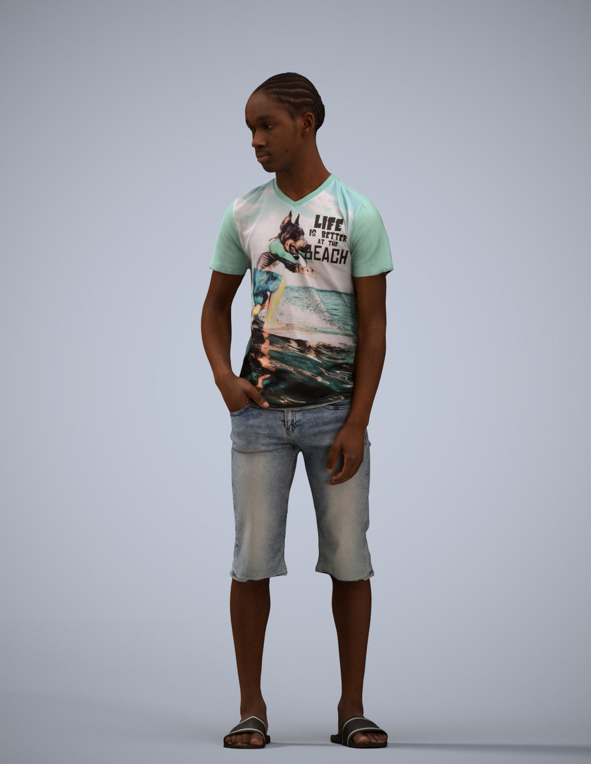 photogrammetry 3D boy casual kids, realistic human model archviz FBX
