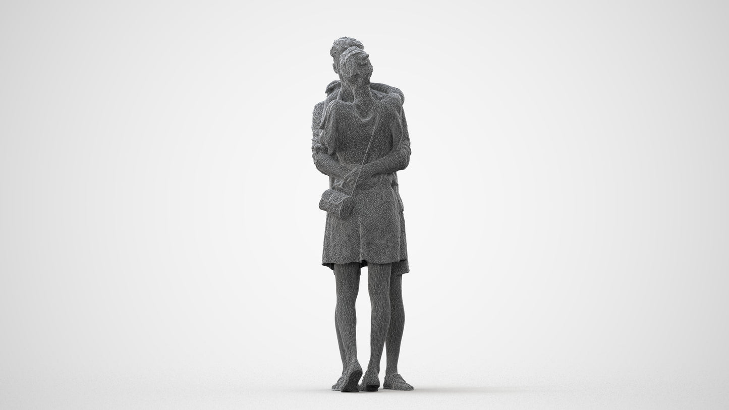realistic 3D human woman casual business, archviz people FBX OBJ for Blender, square thumbnail