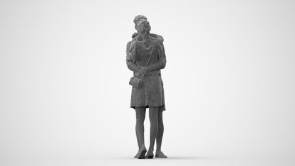 realistic 3D human woman casual business, archviz people FBX OBJ for Blender, square thumbnail