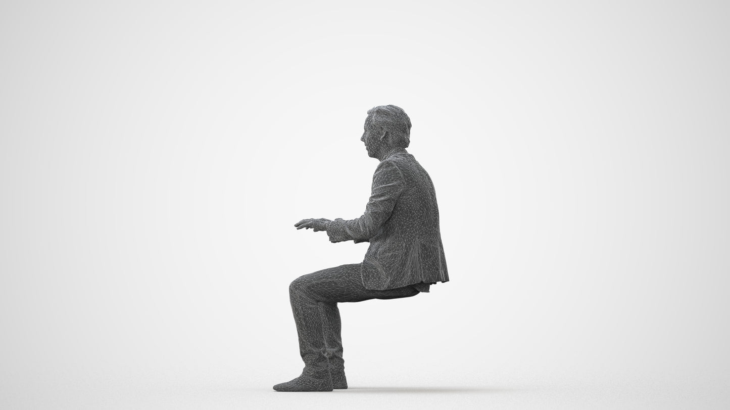 scanned 3D man business, photogrammetry people for Enscape and V-Ray, square thumbnail