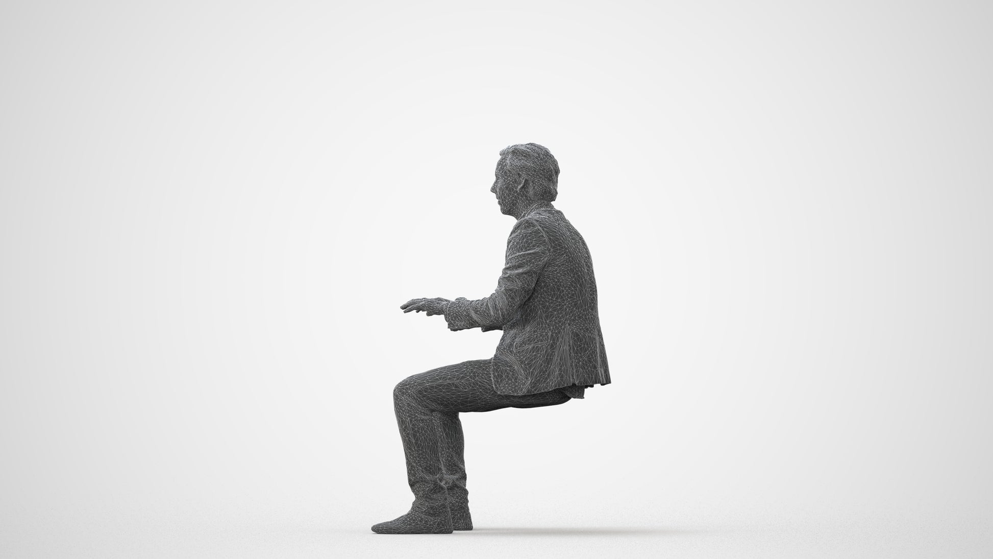 scanned 3D man business, photogrammetry people for Enscape and V-Ray, square thumbnail