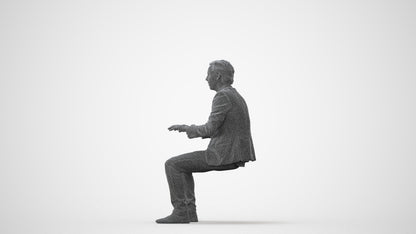 scanned 3D man business, photogrammetry people for Enscape and V-Ray, square thumbnail