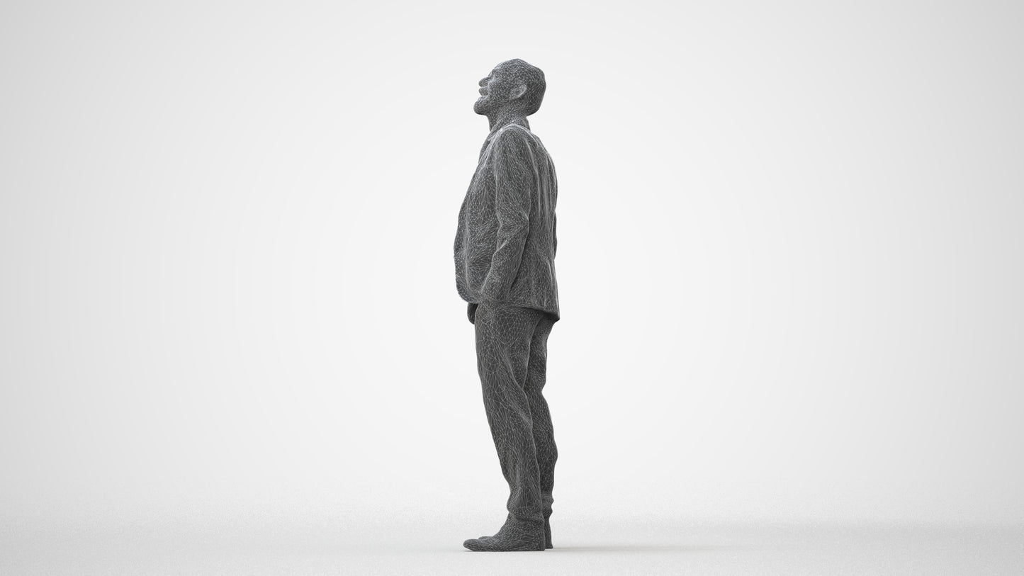 3D people model senior man business, scanned human for 3ds Max rendering, square thumbnail