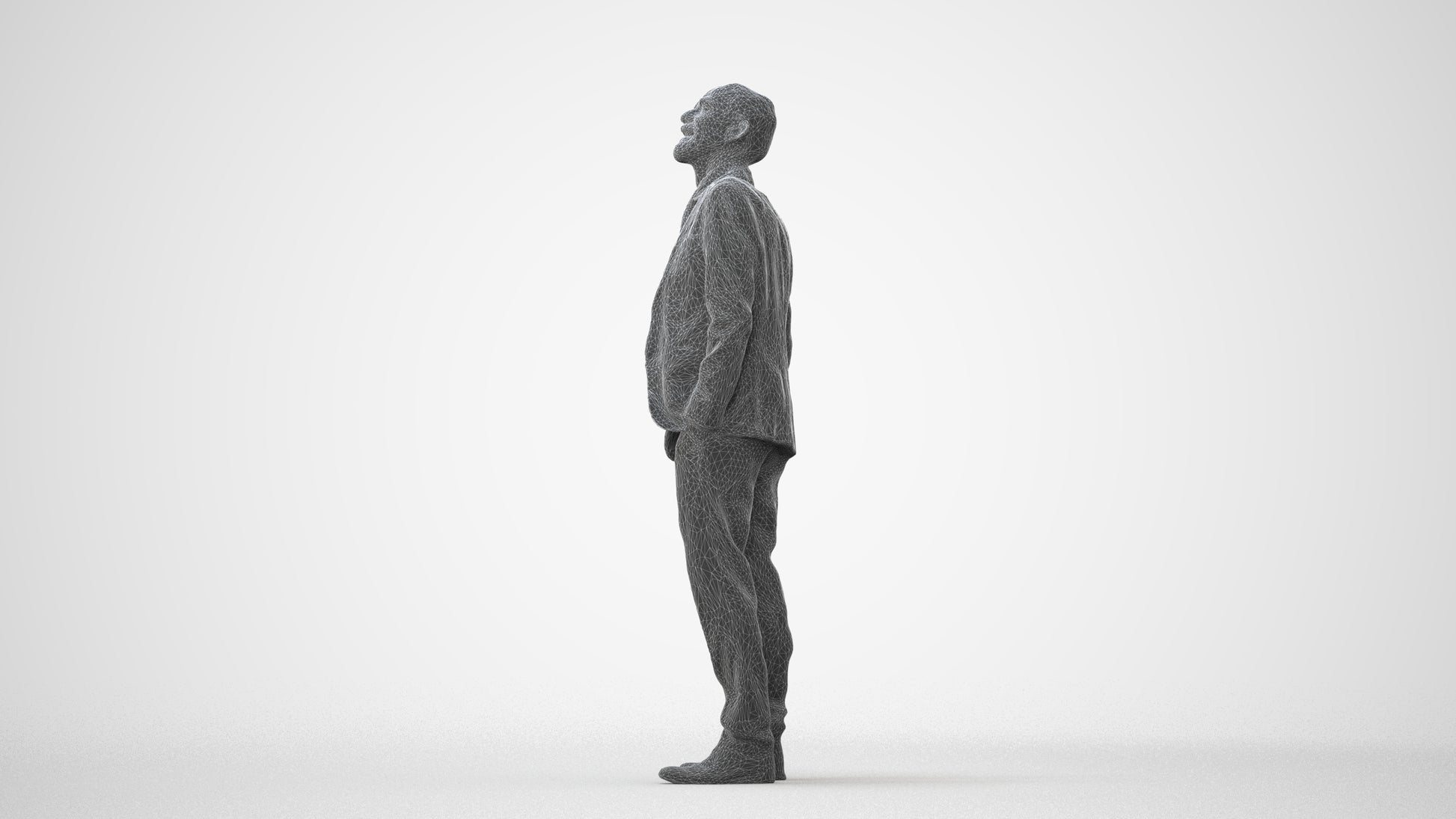 3D people model senior man business, scanned human for 3ds Max rendering, square thumbnail