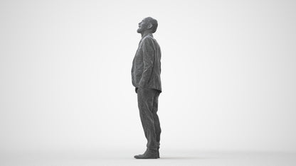 3D people model senior man business, scanned human for 3ds Max rendering, square thumbnail