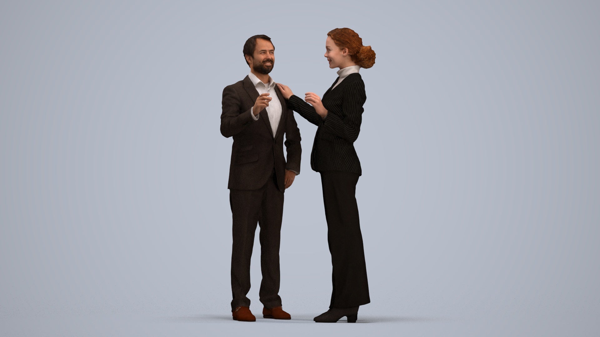 realistic 3D man business shopping, scanned archviz people for Blender and 3ds Max, standing pose render