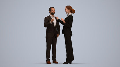 realistic 3D man business shopping, scanned archviz people for Blender and 3ds Max, standing pose render