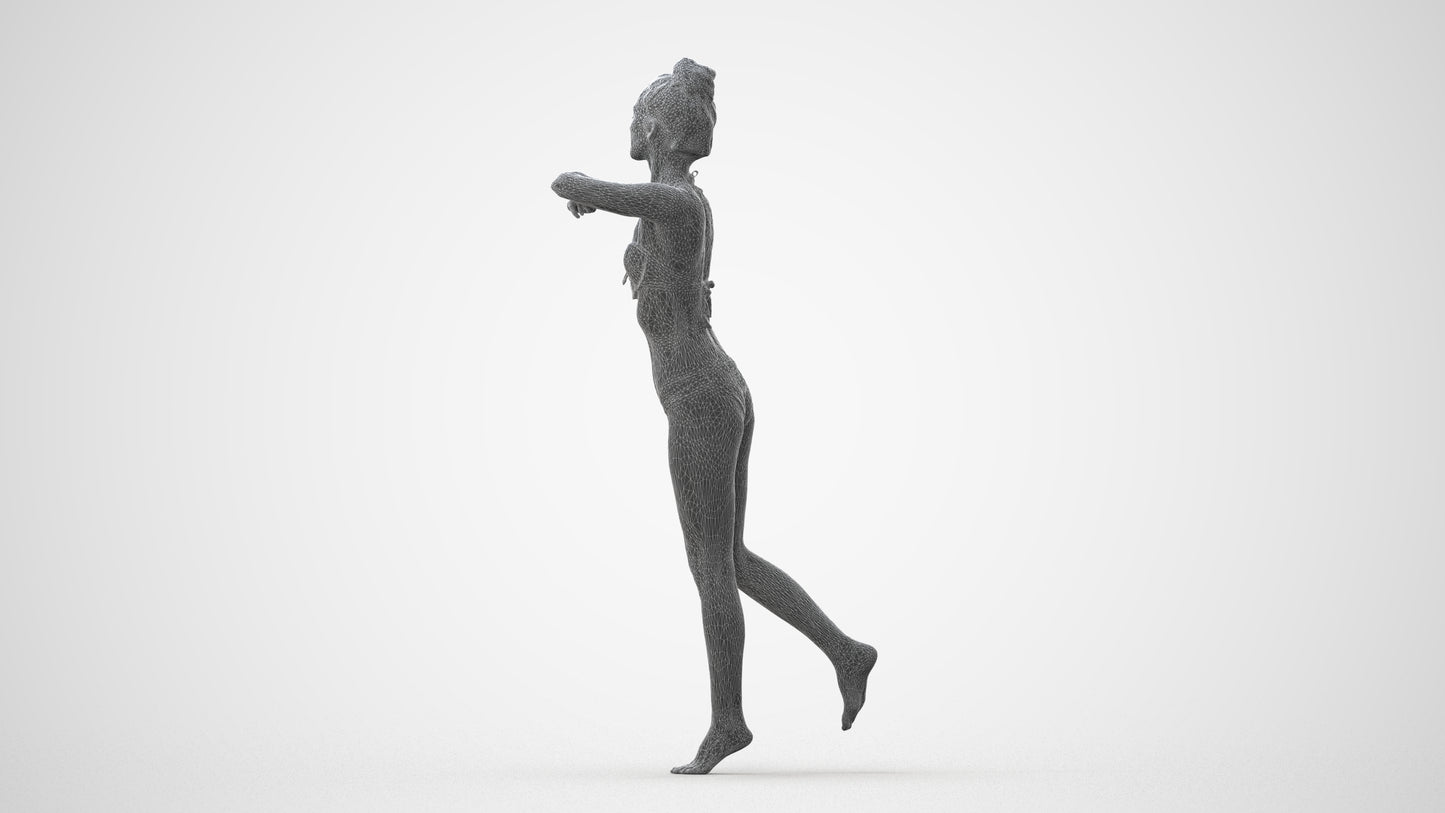 photogrammetry 3D woman pool, realistic human model archviz FBX, square thumbnail