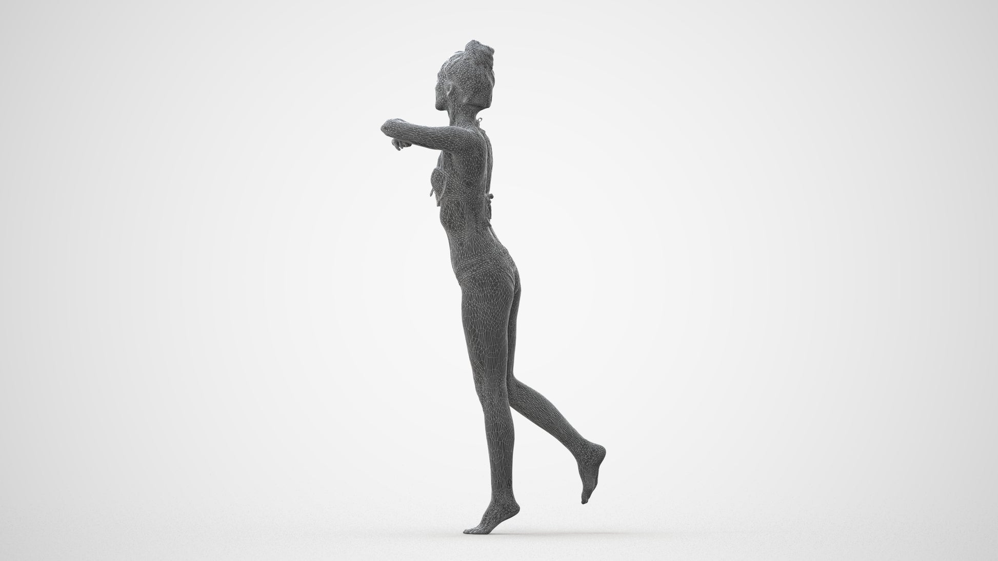 photogrammetry 3D woman pool, realistic human model archviz FBX, square thumbnail