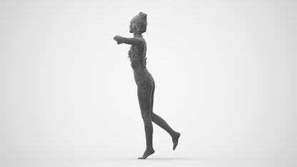 photogrammetry 3D woman pool, realistic human model archviz FBX, square thumbnail