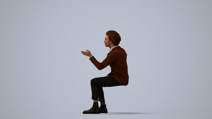 realistic 3D people man business sitting, render-ready for V-Ray and Corona, FBX OBJ, three-quarter view render