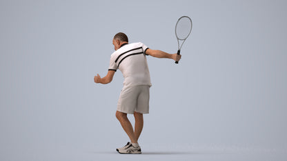 photogrammetry 3D senior man sport, realistic human model archviz FBX, three-quarter view render