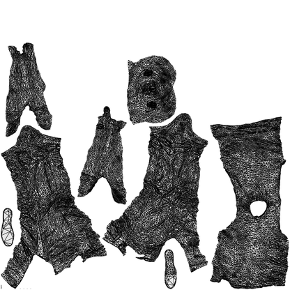 realistic 3D man casual standing, scanned archviz people for Blender and 3ds Max, wireframe top-down view