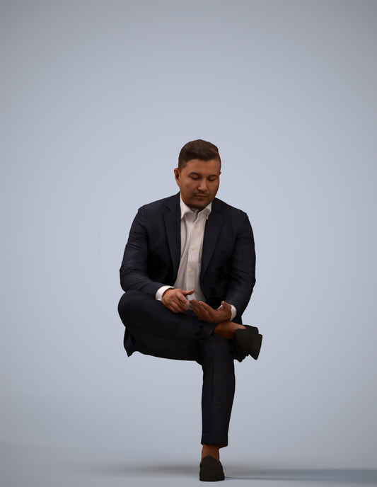 photogrammetry 3D man business, realistic human model archviz FBX