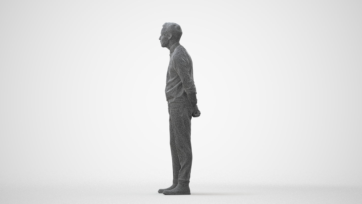 realistic 3D man casual business, scanned archviz people for Blender and 3ds Max, square thumbnail