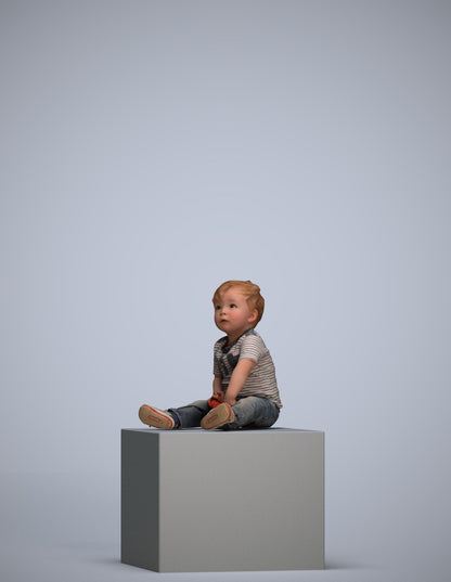 photogrammetry 3D boy casual kids, realistic human model archviz FBX