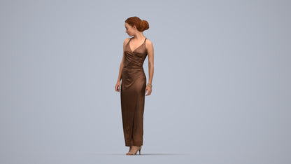 realistic 3D people woman formal formalaffairs, render-ready for V-Ray and Corona, FBX OBJ, top-down view render
