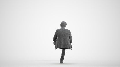 3D people model man business, scanned human for 3ds Max rendering, wireframe front view