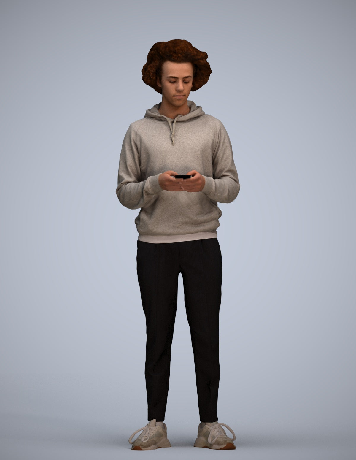 3D people model man casual standing, scanned human for 3ds Max rendering