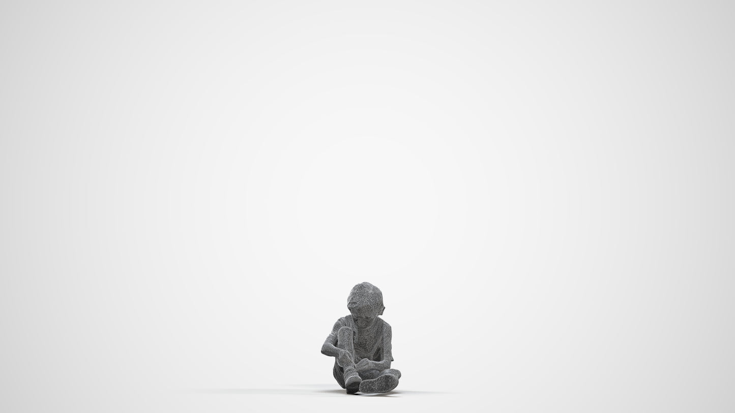 realistic 3D people boy casual kids, render-ready for V-Ray and Corona, FBX OBJ, three-quarter front view render