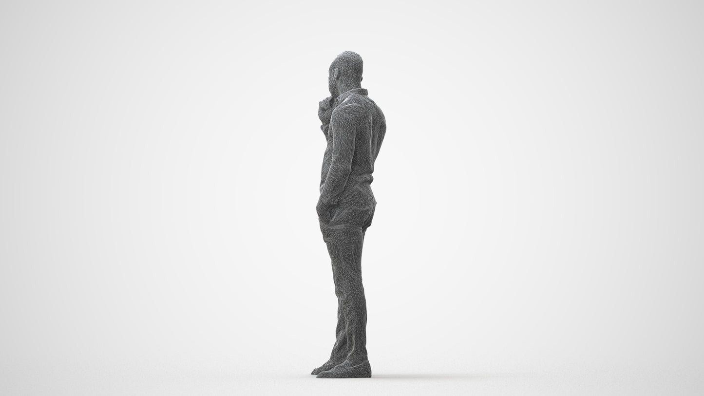 scanned 3D man business standing, photogrammetry people for Enscape and V-Ray, square thumbnail